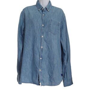 Scotch & Soda Denim Long Sleeve Button Shirt Pocket Regular Large